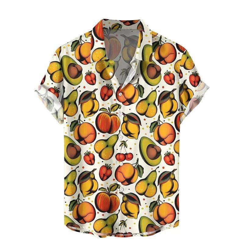 Nouvelles Chemises Hawaïennes Courtes pour Hommes 2026, Style 3D, Imprimé Champignons, Tendance, Coo