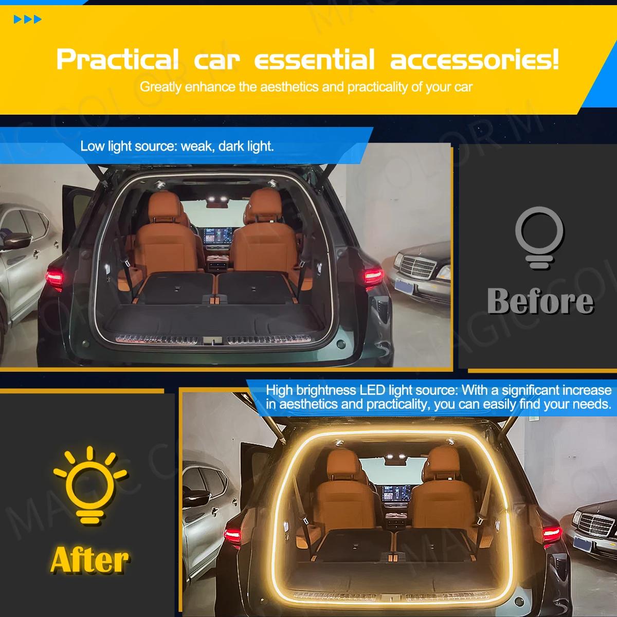 Lumière de coffre de voiture de 5M, lampe d'ambiance décorative, bande Flexible universelle Ultra lu