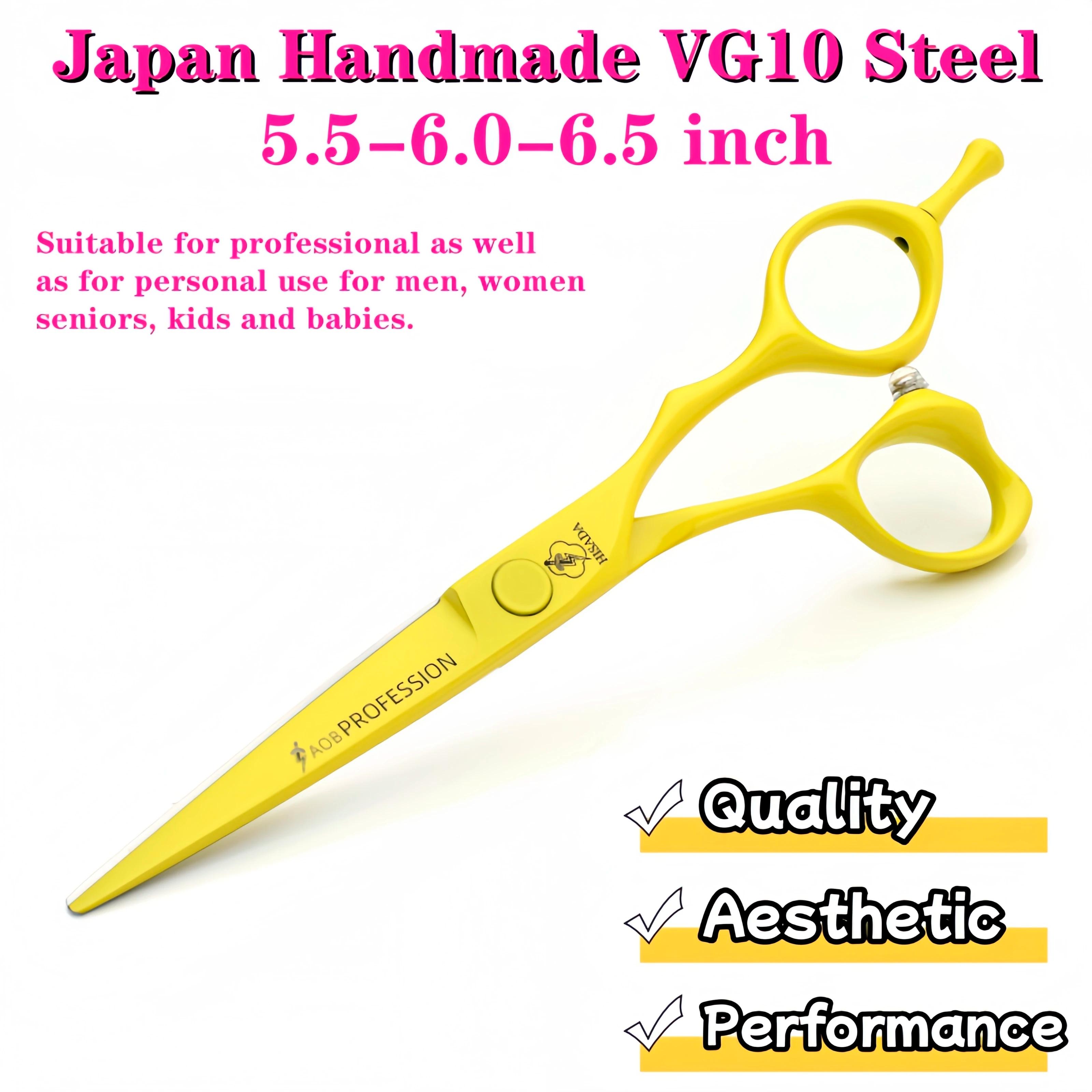 HISADA ciseaux de coiffure 6 pouces jaune ciseaux haut de gamme VG10 le matériau est tranchant et ré