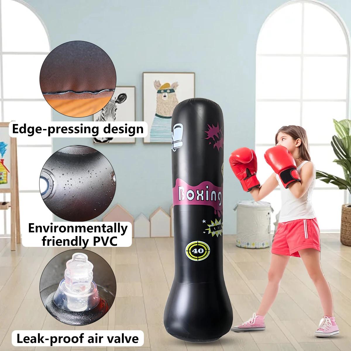 Colonne de boxe pour enfants épaissie en PVC, gonflable pour adolescents. Sac de boxe fitness qui ne