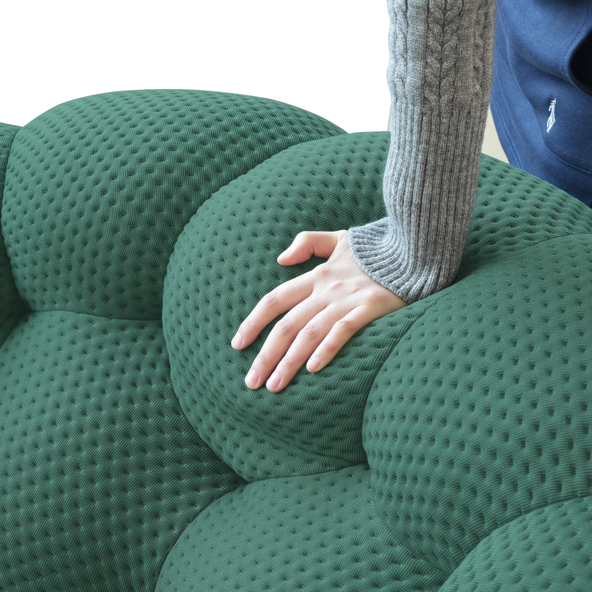 Sdorens 78 ''canapé désossé incurvé moderne confortable tissu tricoté 3D causeuse canapé canapé pare