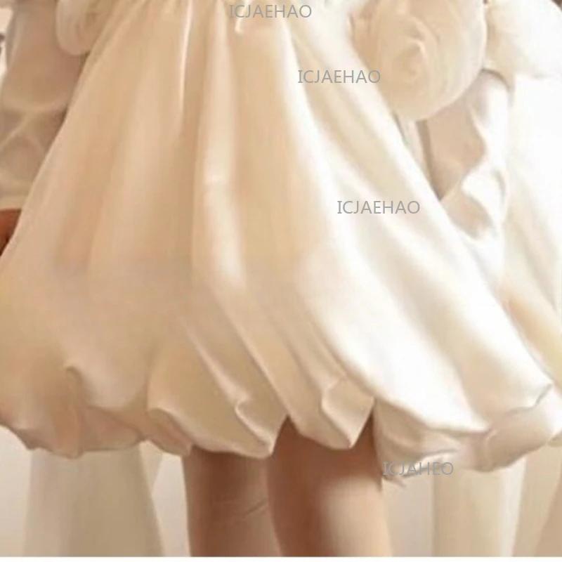 Robe de princesse blanche pour filles, idéale pour anniversaire, mariage, demoiselle d'honneur, banq