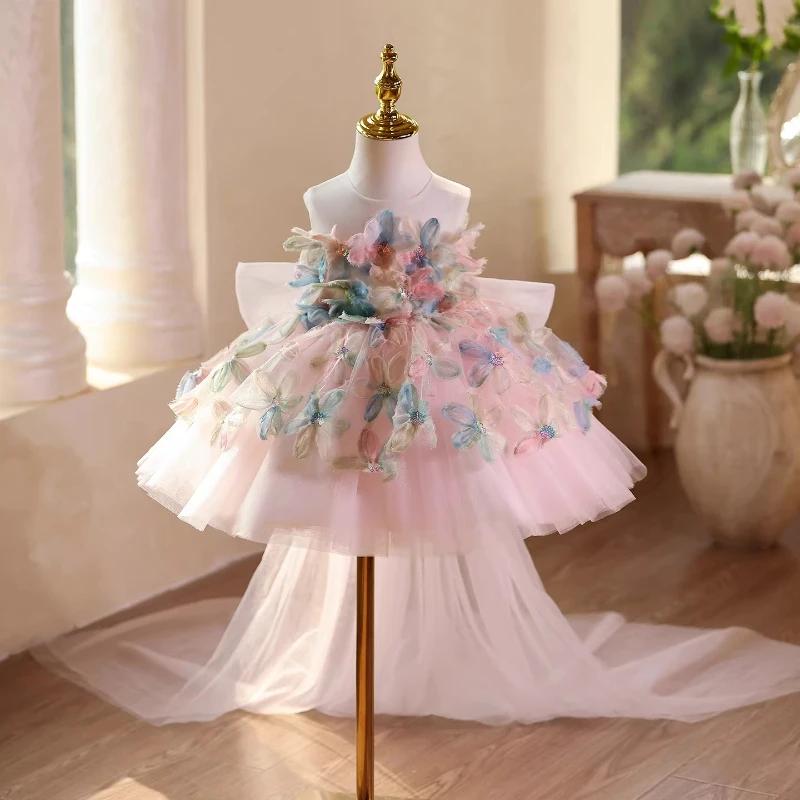 Robe de princesse pour enfants, tenue de cérémonie pour filles, robe de performance au piano, tenue 
