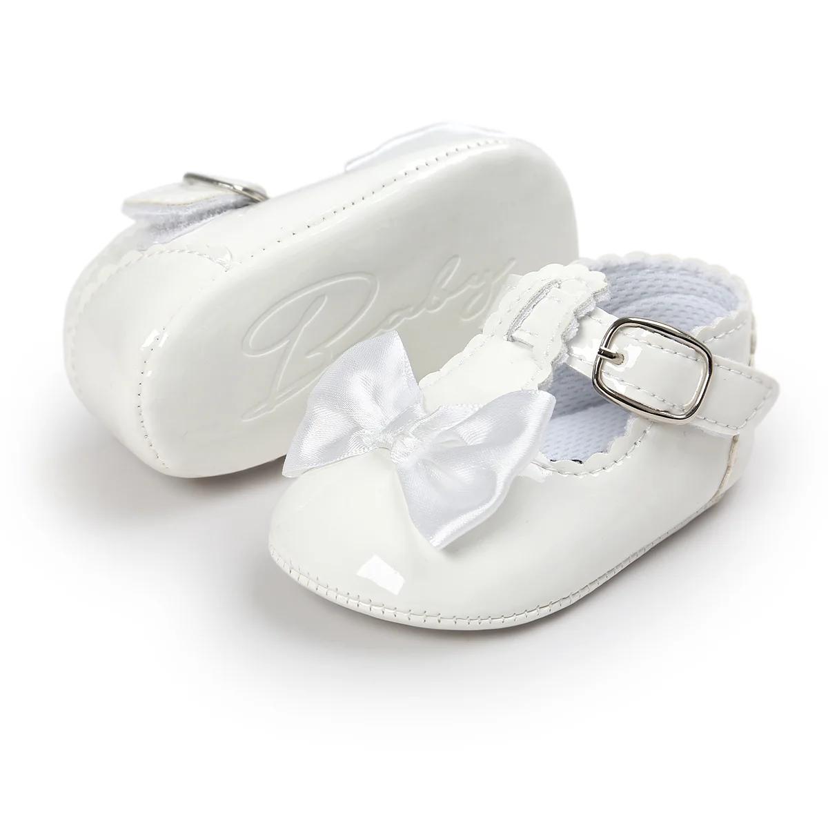 MRovior-Chaussures classiques pour bébés filles, semelle en caoutchouc avec nœud papillon, anti-alde