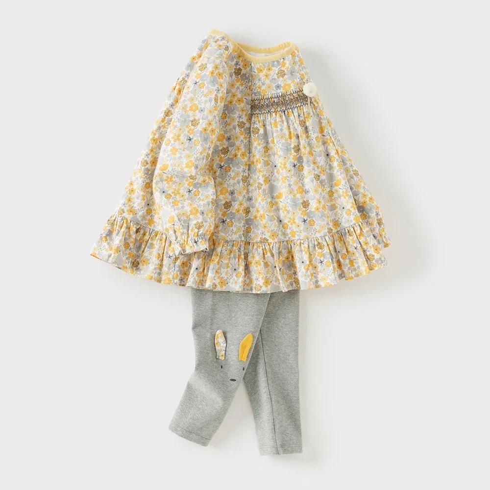 Dave Bella enfants doux mignon imprimé fleuri pantalon ensemble filles bébé automne mode décontracté