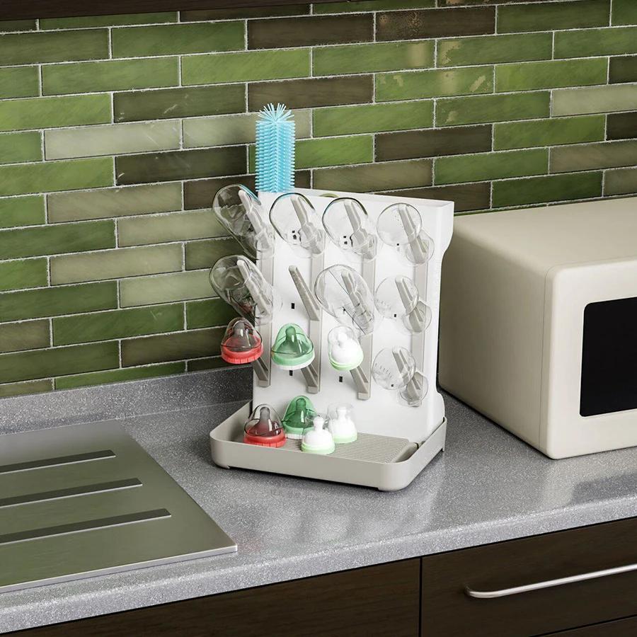 Égouttoir à biberons multi-niveaux grande capacité - Rangement comptoir peu encombrant pour accessoires bébé