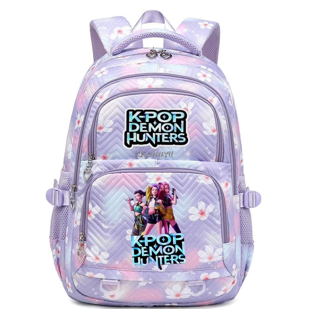 KPop Demon Hunters Sac à dos imperméable de grande capacité pour femmes et filles, sac à dos léger p