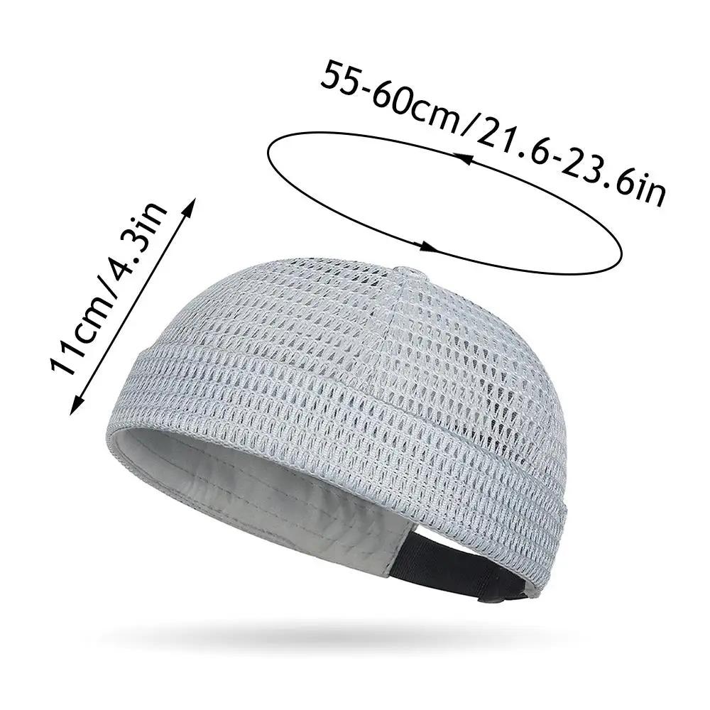Nouveau maille respirant sans bords melon peau chapeau été Ultra-léger réglable Docker bonnets chape