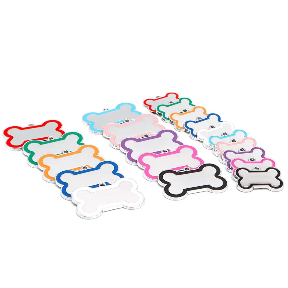 En gros 100 pièces 10 coloré mignon gravé ID chien étiquette os bricolage chien étiquettes d'identif