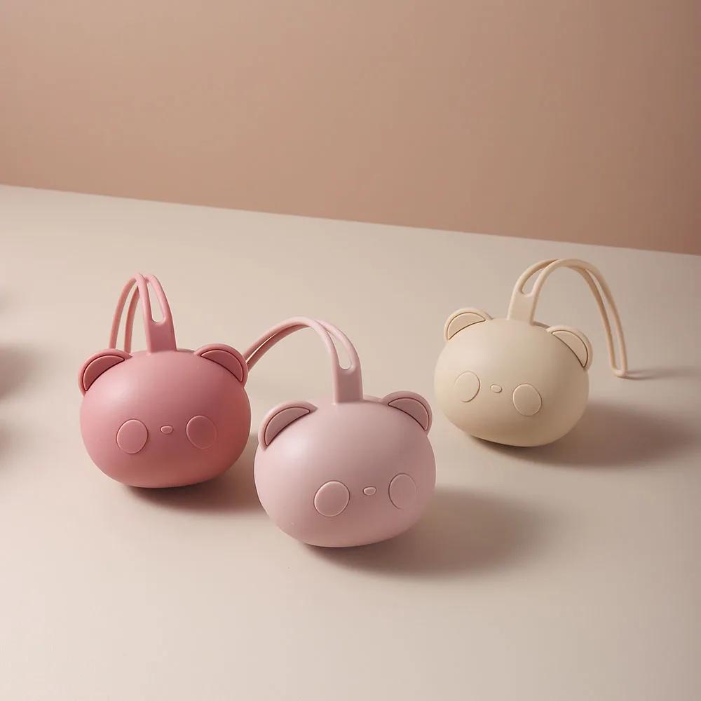 Nouveauté vente chaude épais panda ours forme bébé sucette étui support Silicone mamelon couverture 
