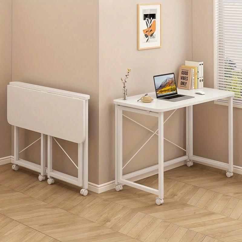 Petit bureau pliant, bureau de chambre à coucher, bureau d'écriture simple pour étudiant