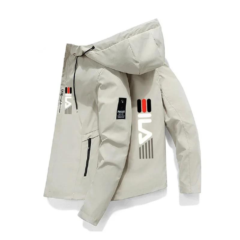 Veste de sport d'extérieur à capuche zippée coupe-vent pour homme, nouvelle collection printemps-aut