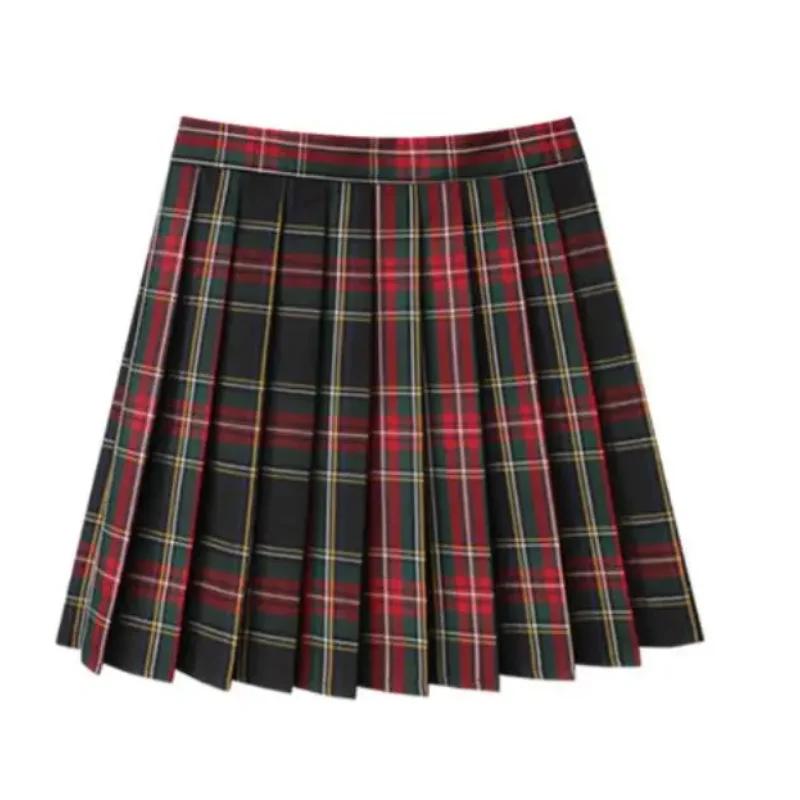 Jupes plissées à carreaux taille haute pour femmes, Mini jupe de Tennis, uniforme scolaire japonais 