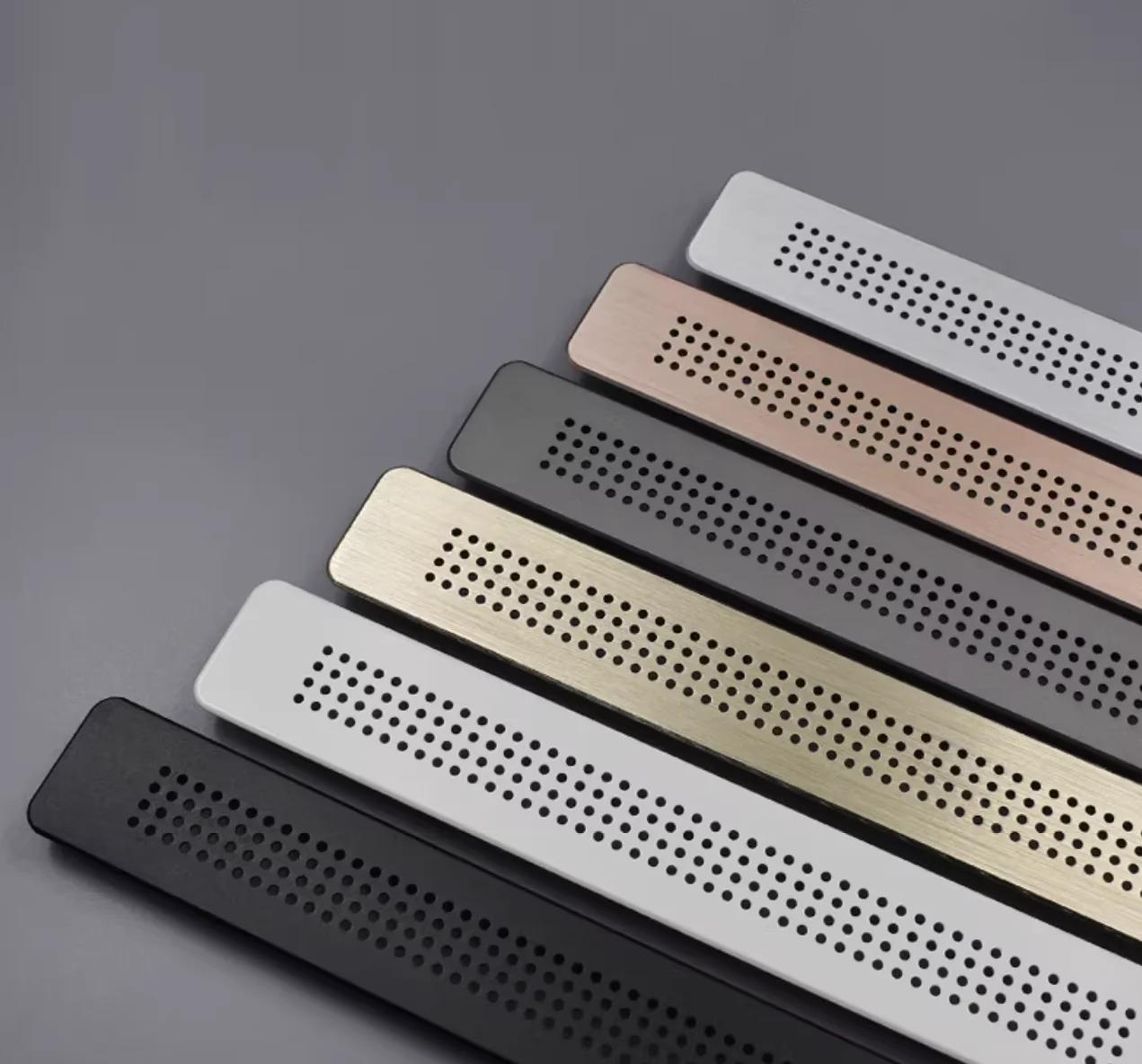 Grille d'aération rectangulaire en aluminium pour meubles, couvercle de ventilation avec petits trou