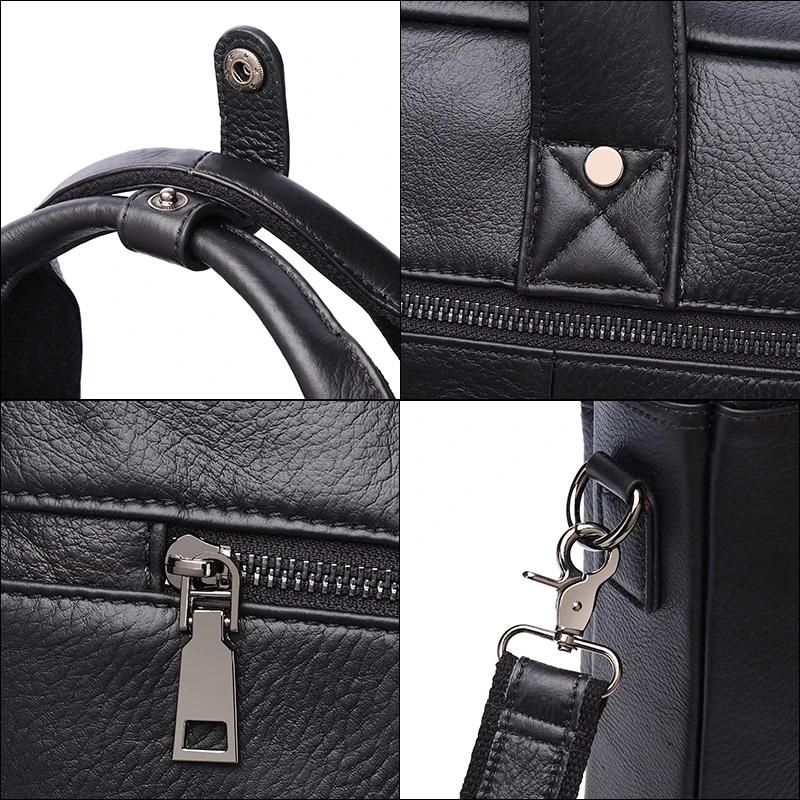 SCHLATUM Sac d'ordinateur de bureau en cuir véritable pour hommes, Porte-documents d'affaires, sacs 