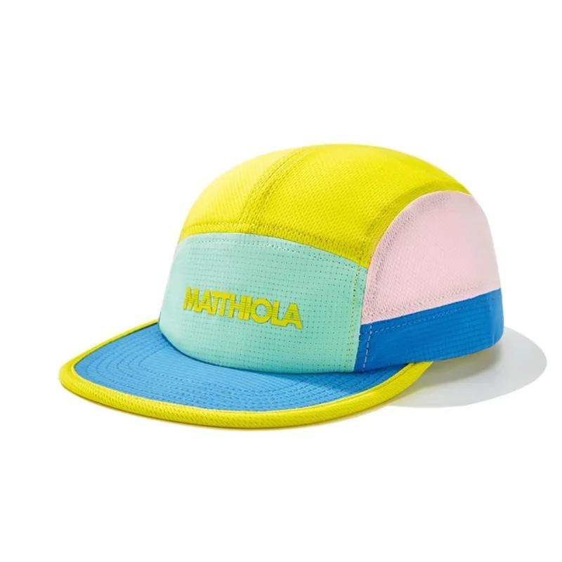 Casquette de baseball 5 panneaux color block pour hommes et femmes, en nylon imperméable avec motif 