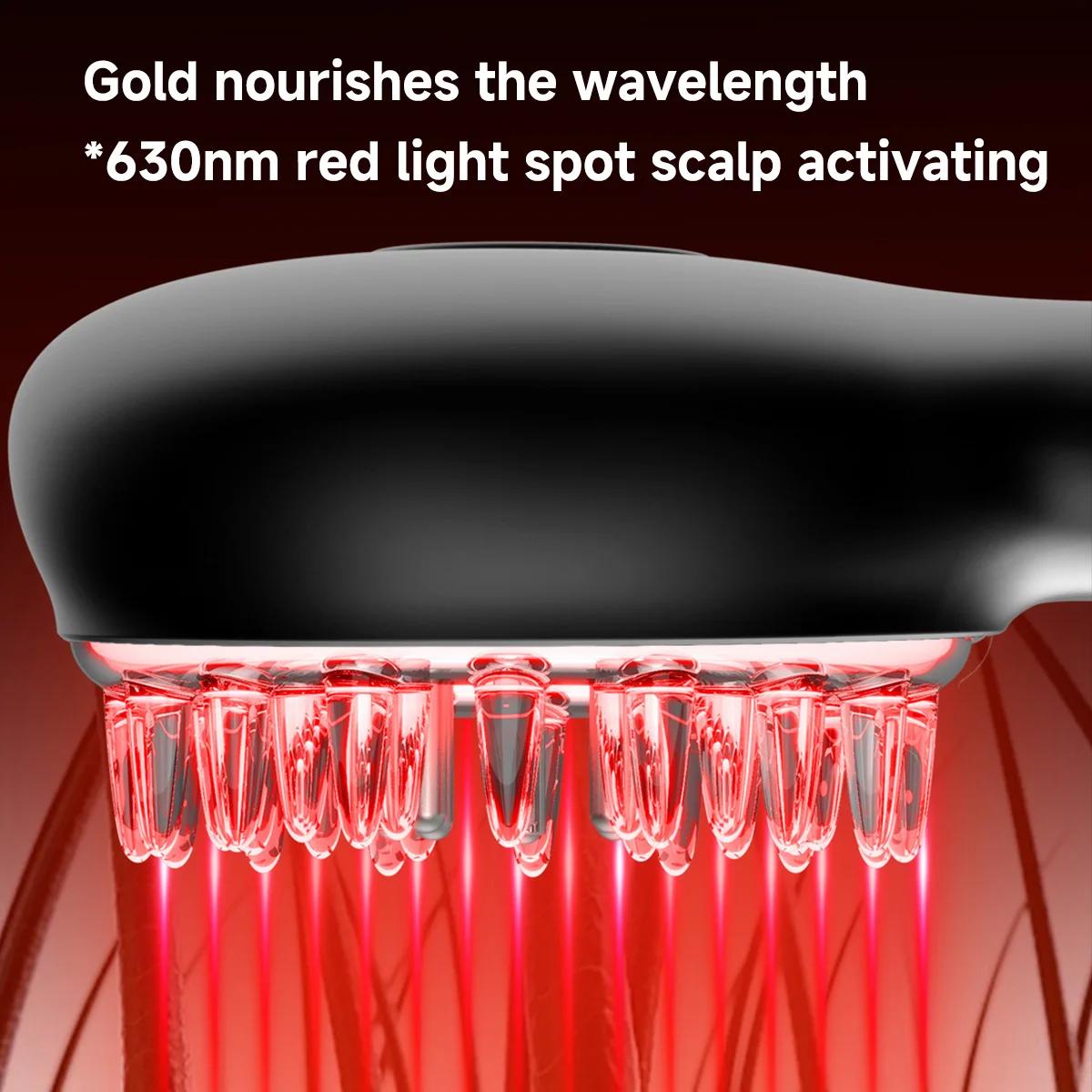 DOCO-Peigne de massage électrique EMS, thérapie à la lumière rouge par vibration, croissance des che