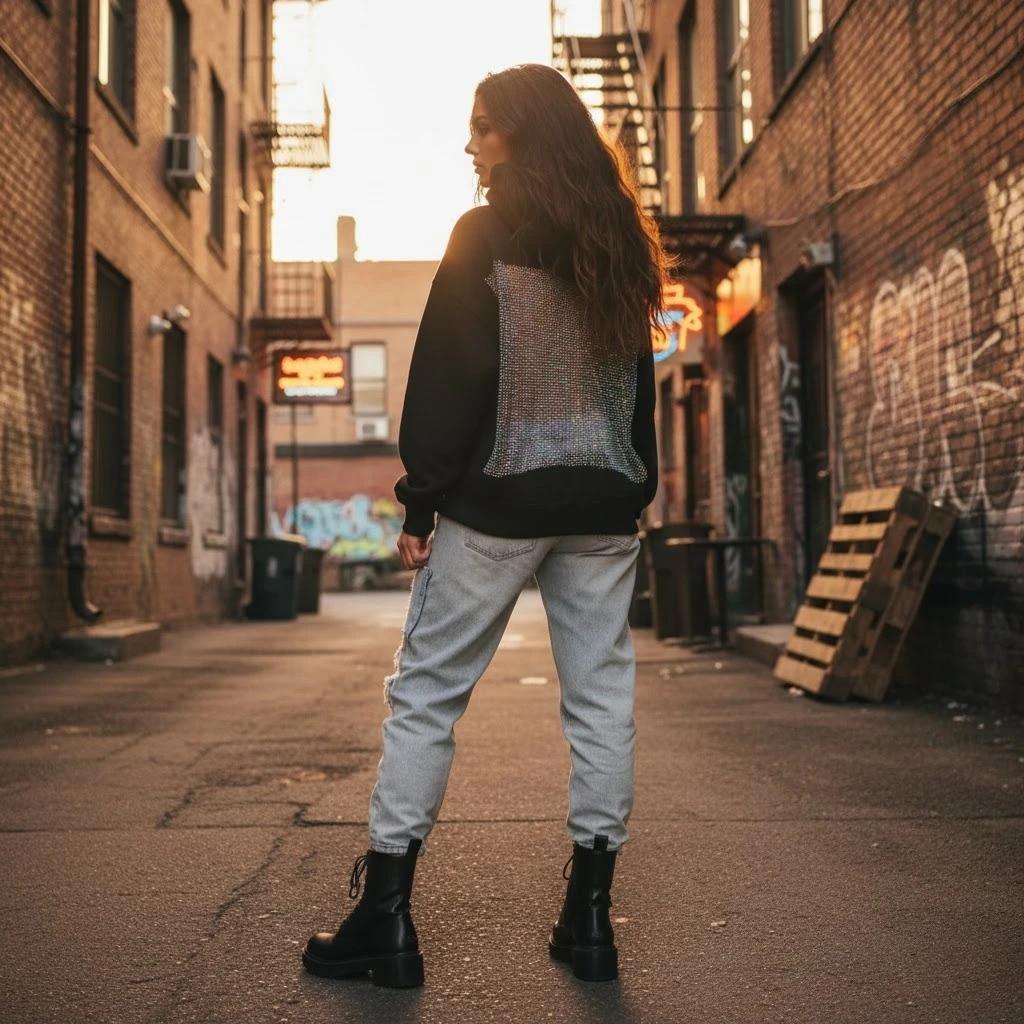 Sweat à capuche en maille creuse pour femmes, dos nu, manches longues, couleur unie, haut décontract