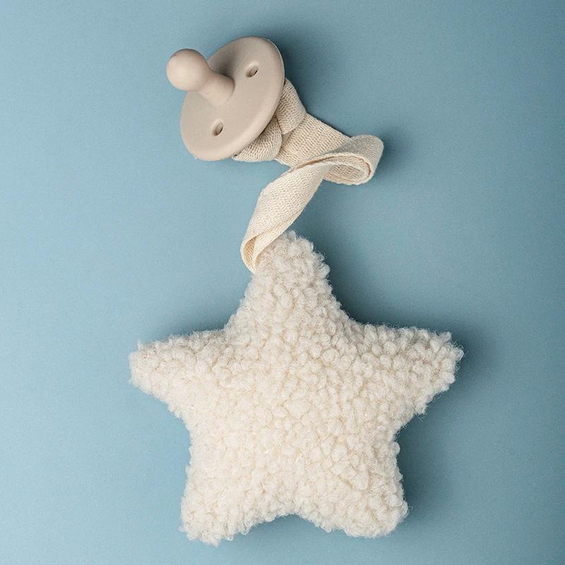 JOSilicone-Attache-sucette pour bébé sans BPA, attache-tétine Sherpa étoile lune, accessoire pour no