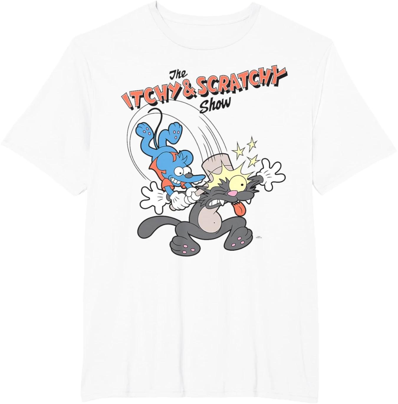 Les Simpsons démangeaisons et Scratchy marteau classique dessin animé Mayhem T-Shirt été homme femme