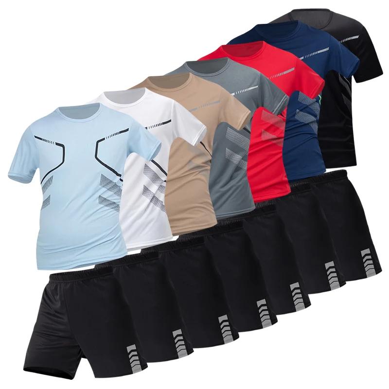 2 ensembles de taille européenne et américaine homme pantalon court à manches courtes costume homme 