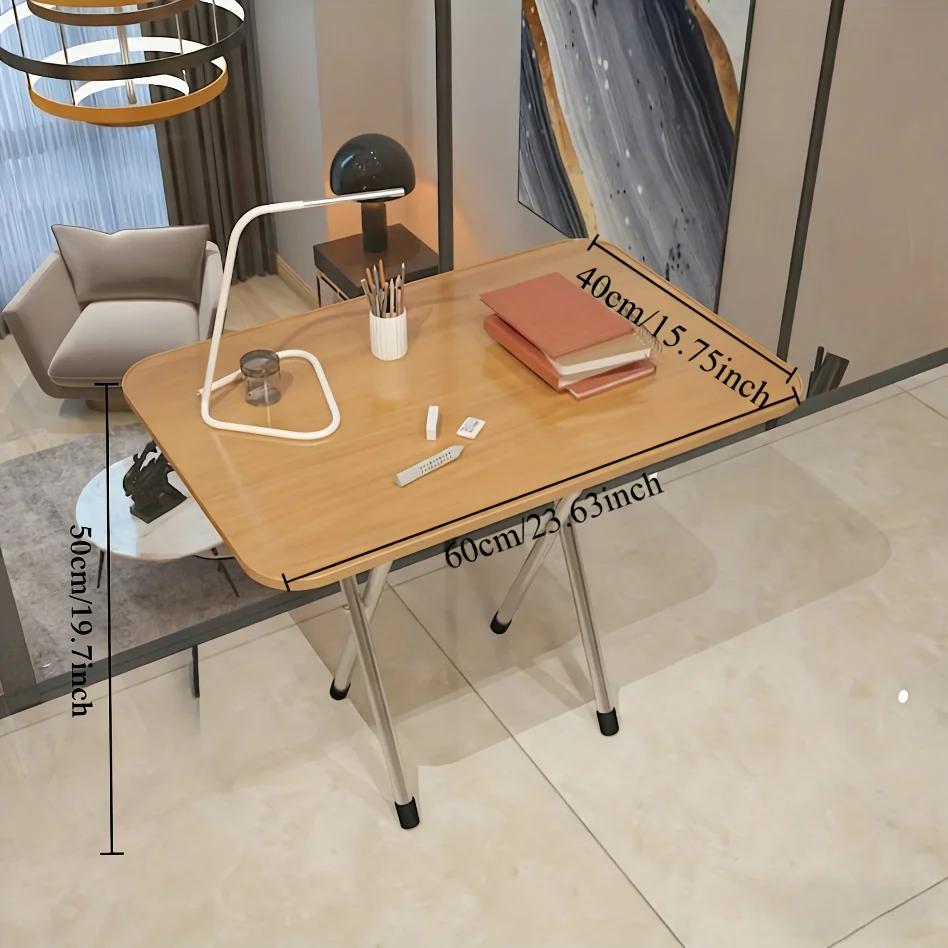 Table pliante compacte et durable - Bois dur haute densité, structure métallique, sans alimentation 