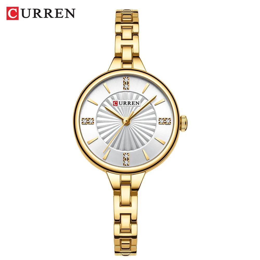 CURREN 9097 montre à Quartz pour femmes de marque supérieure mode décontractée or argent étanche bra