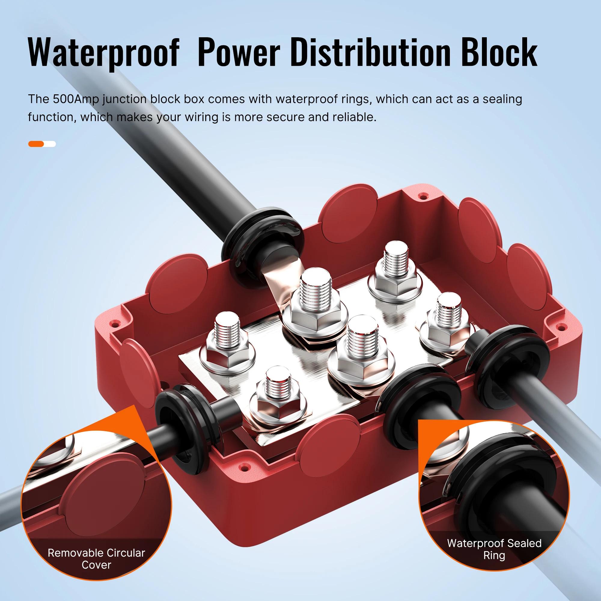 DaierTek 500A barre omnibus marine 48V bloc de Distribution d'énergie automobile grand courant 6 gou