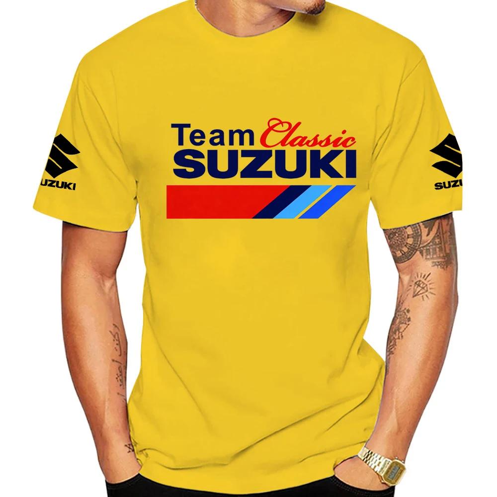 T-shirt classique pour homme en coton 100% pour les passionnés de moto Suzuki, idéal pour les sports