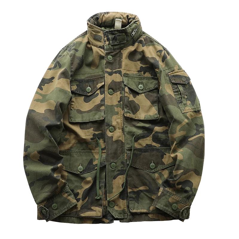 Veste matelassurera lourde rétro américaine, coupe-vent, manteau d'outillage de poche, style militai