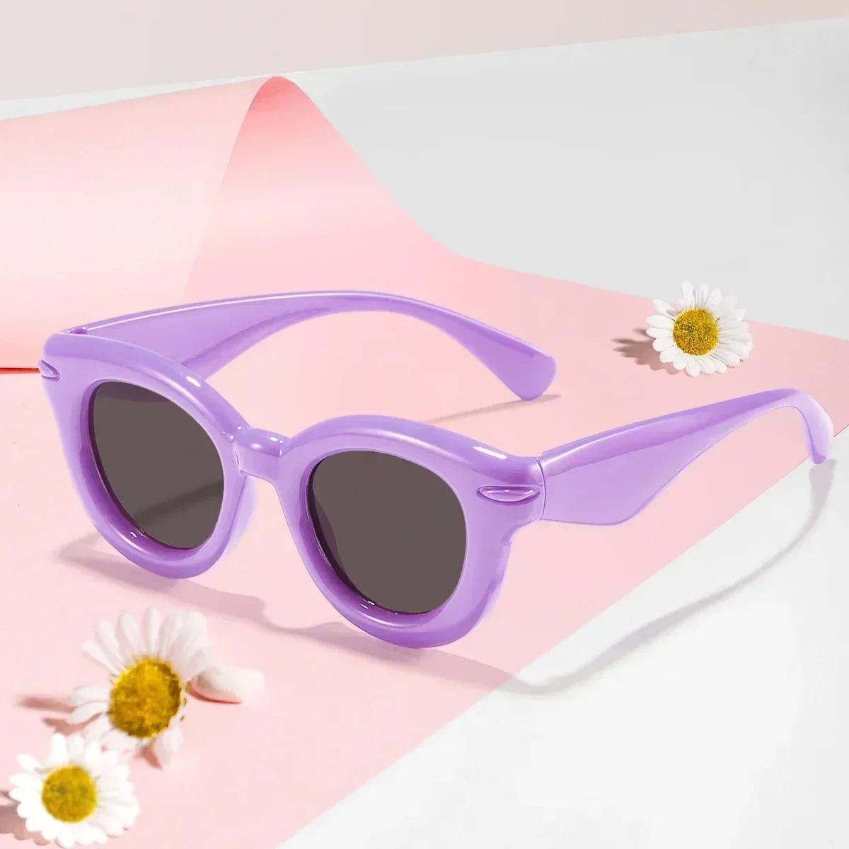 AdTosSweet-Lunettes de soleil de dessin animé pour garçons et filles, accessoires photo, mode, sport