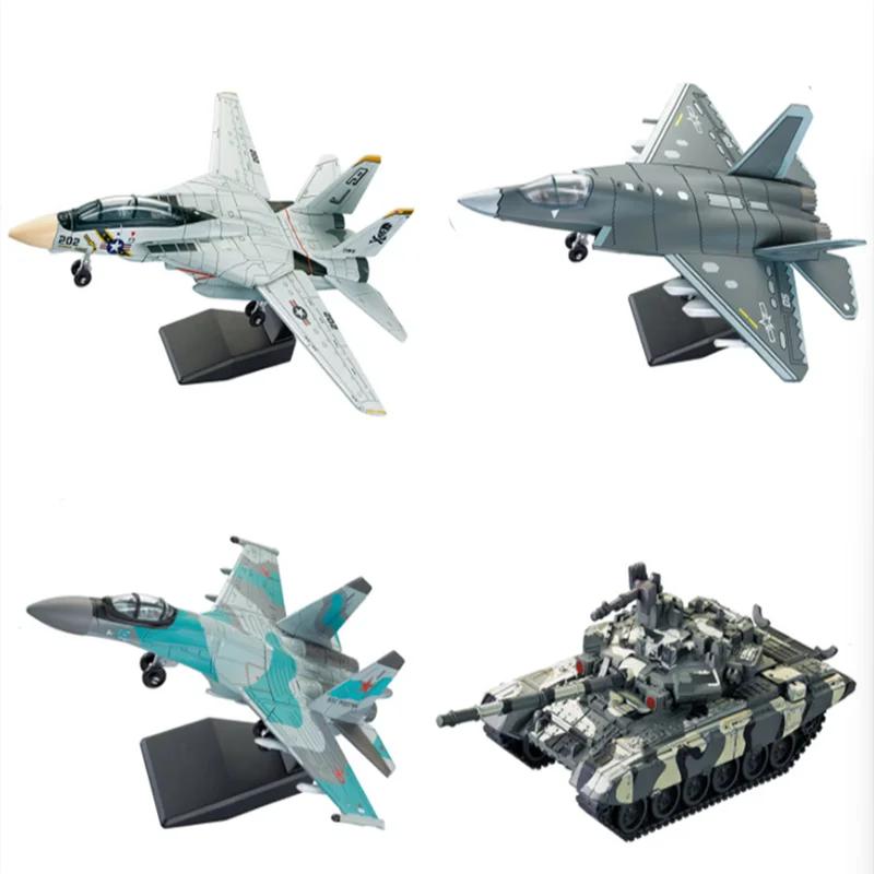 Bloc de construction modèle militaire à monter soi-même, jouet F14 Tomcat J-35 furtif Su35s, chasseu