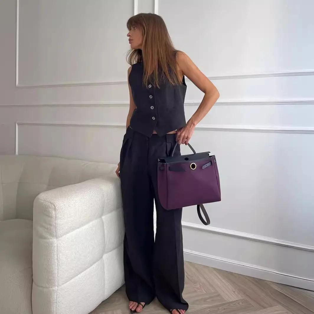2025 nouvelles femmes lin coton Chic gilet et pantalon costume deux pièces ensemble bureau dames été