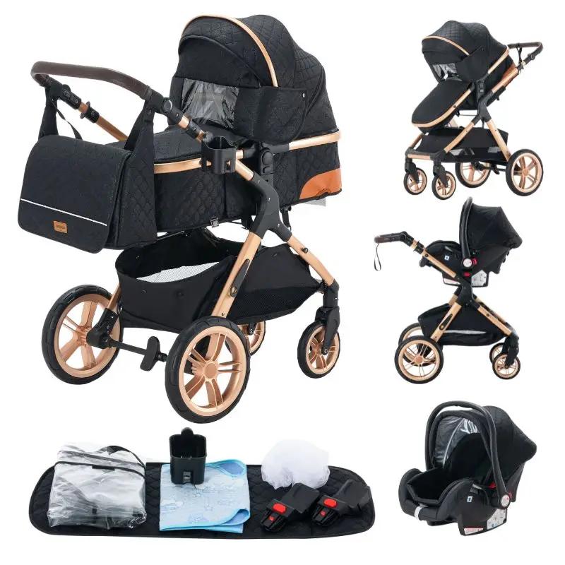 Système de poussette 3 en 1 pour bébé, poussette légère pour nouveau-nés, pliable compacte, poussett