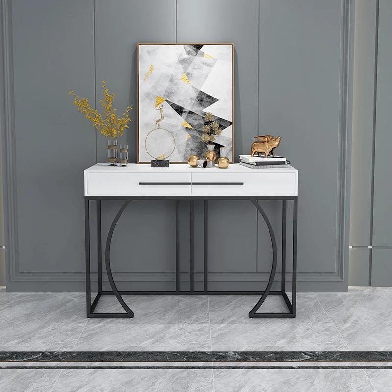 Table console italienne MELEntry en bois, meuble ultra-étroit, table d'entrée moderne et minimaliste