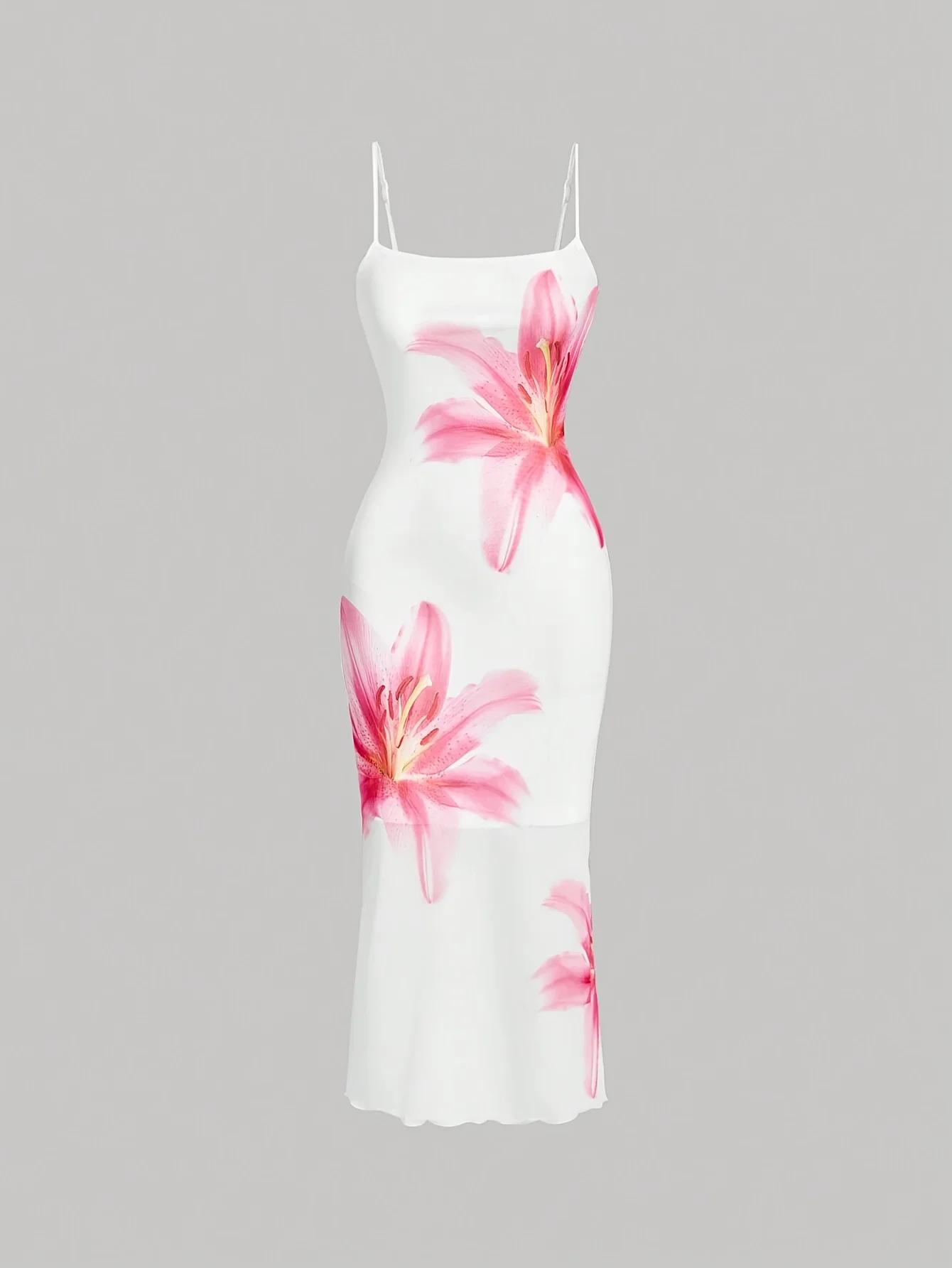 Robe d'été élégante à imprimé floral, robe de style resort