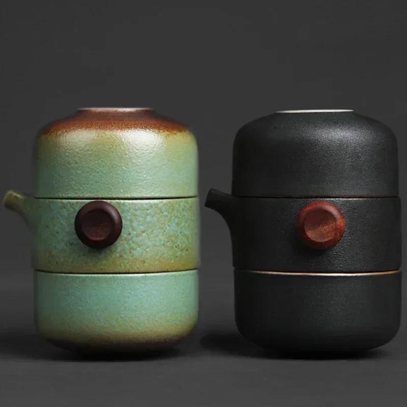 Théière et tasses en céramique et porcelaine, service à thé Kung Fu pour bureau de voyage, service à