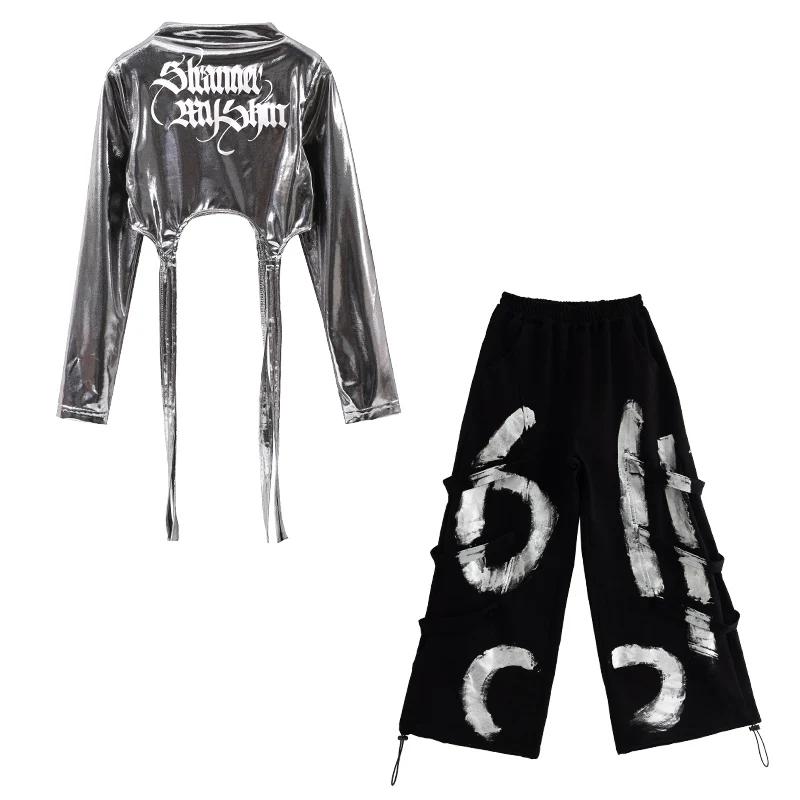 Costume de danse hip-hop de style streetwear coréen Y2K pour filles, tenue de rappeur jazz tendance,