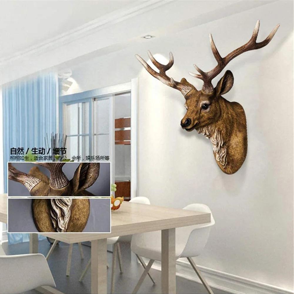 Faux tête de cerf 17 pouces, fausse tête d'animal, décoration murale faite à la main, décor de ferme