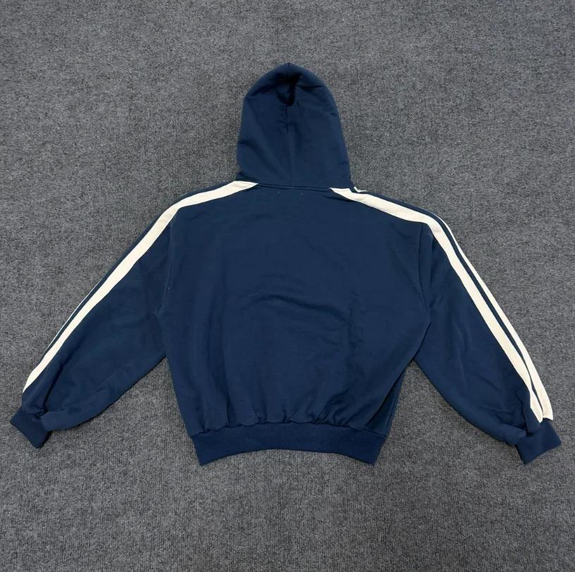 Sweat-shirt bleu tendance pour hommes et femmes, à manches longues, style Ins, hauts d'automne, vête