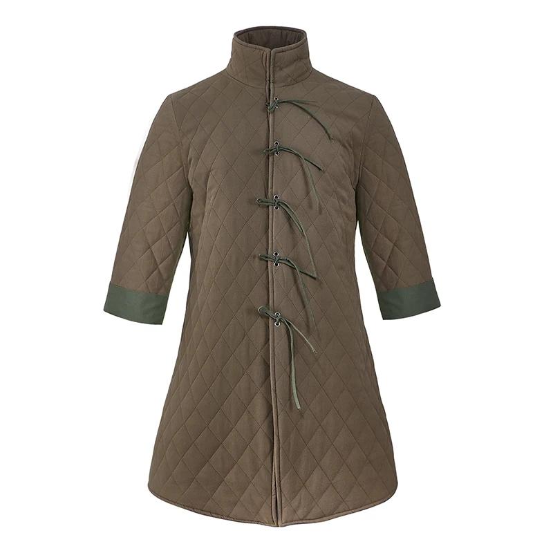 Hommes médiévaux épais rembourré Gambeson manteau Aketon complet 4/3 manches longueur veste armure C