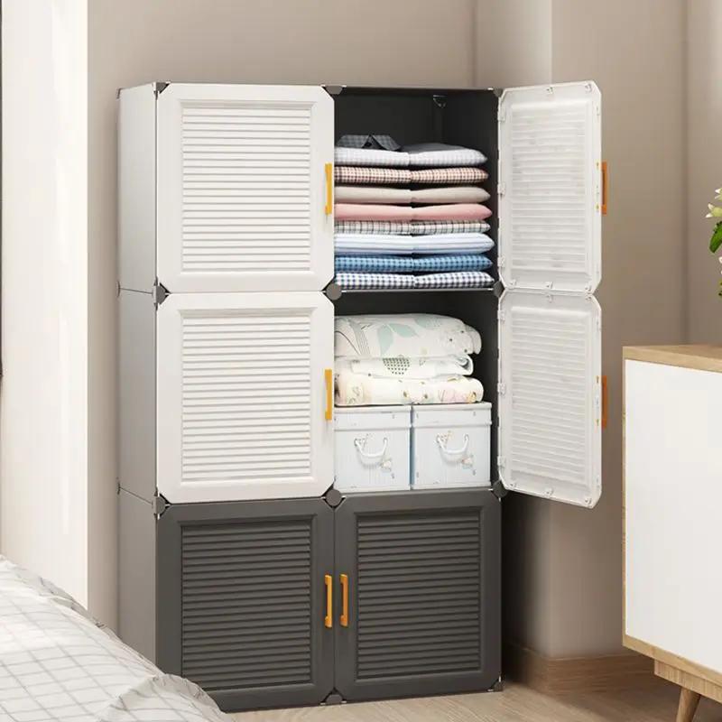 Armoire de Rangement Multifonctionnelle, Meuble de Chambre à Coucher, Casier à Assembler Pliable, Pa