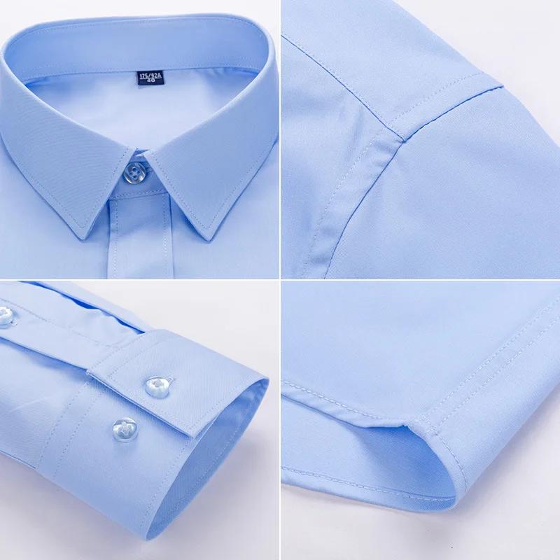 4XL 5XL 6XL 7XL 8XL chemise à carreaux en Fiber de bambou rayé bleu décontracté affaires chemise à m