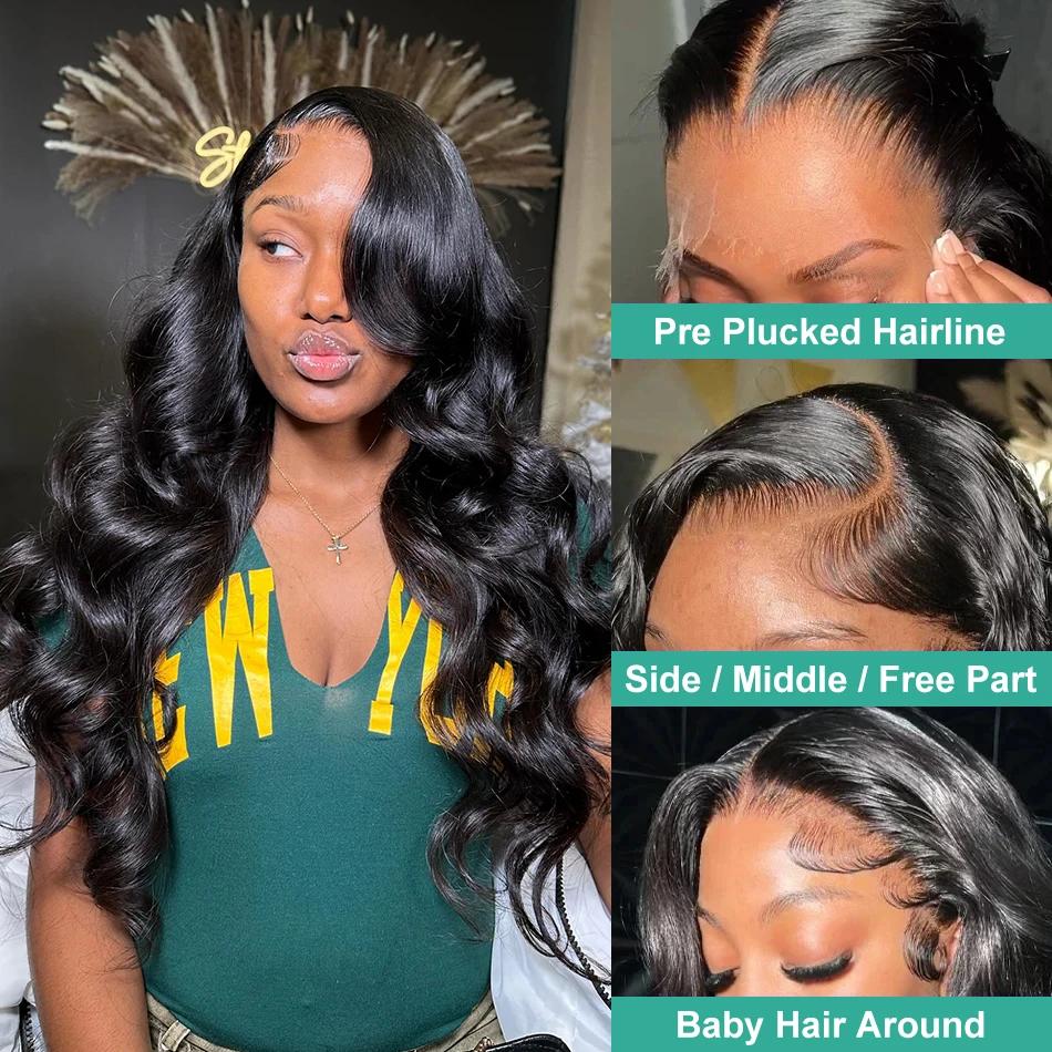 Wulala-Perruque Lace Body Wave Brésilienne Naturelle, Cheveux Humains, 13x6 HD, 13x4, 360, Pre-Pluck
