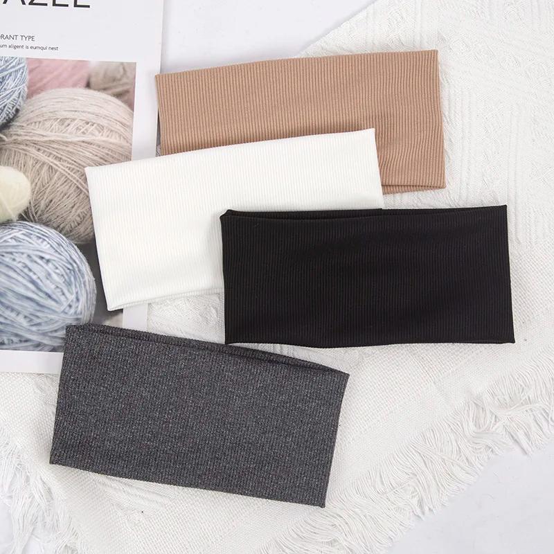 Bandes de cheveux élastiques de couleur unie pour femmes et hommes, bandeau de course, Fitness, spor