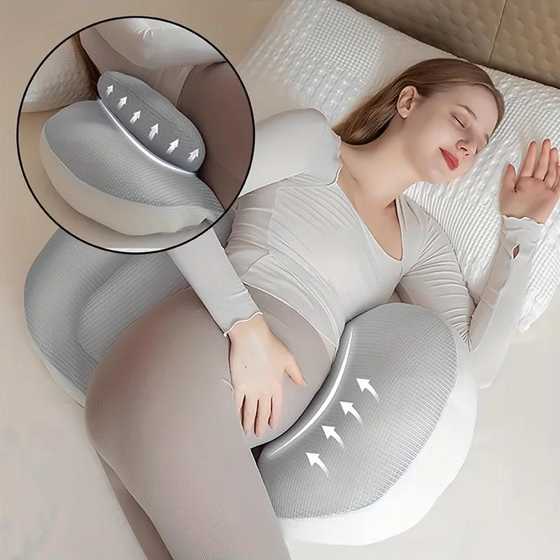 Oreiller de maternité en forme de U – Support complet du corps pour femmes enceintes, soulagement co