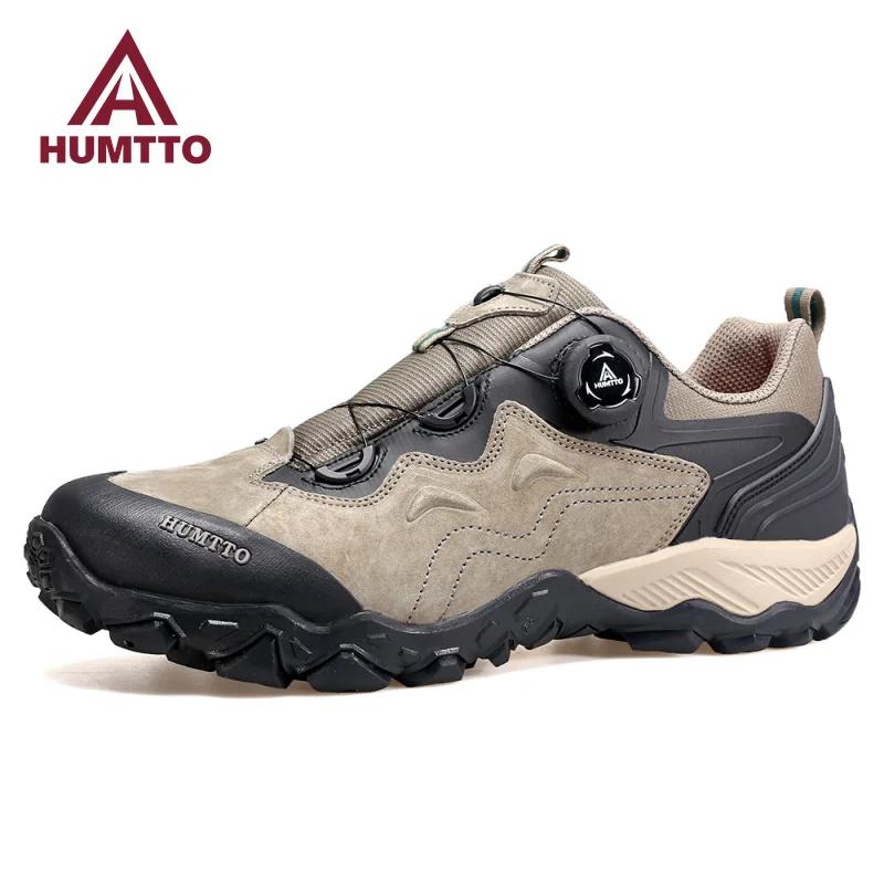 HUMTTO-Baskets en cuir pour hommes, bottes de randonnée, chaussures de trekking en plein air, chauss