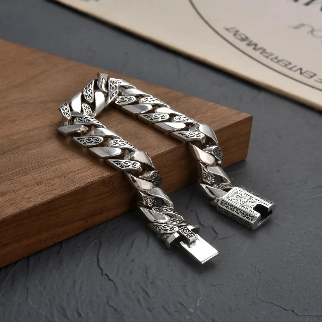 Guirlande de vigne intemporelle en argent Sterling S925, boucle rétro Punk, bijoux de réservoir, cad