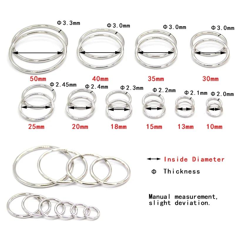 HENGC – grandes boucles rondes en métal, anneau torique, fermoir Web pour ceinture en cuir, chaussur