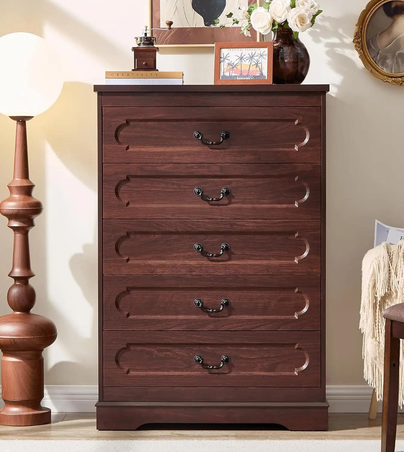 Commode pour chambre à coucher, ferme, commode en bois de cerisier pour chambre à coucher, commodes 